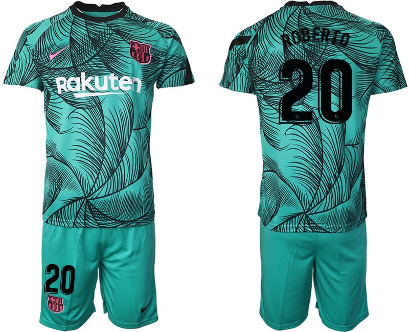 Men 2020-2021 club Barcelona green training suit #20 Soccer Jerseys->barcelona jersey->Soccer Club Jersey